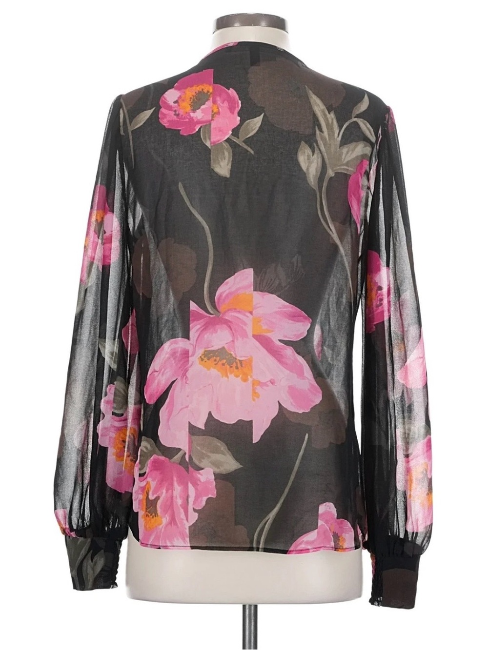 White House Black Market Spliced Poppy Floral Blouse; NWT, Sz.S - Picture 5 of 16